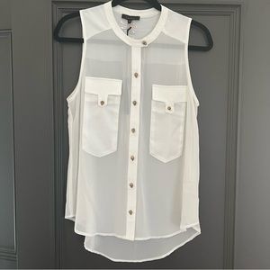 NWT LuluMari skull button sleeveless blouse